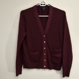 Wool cardigan with gold buttons